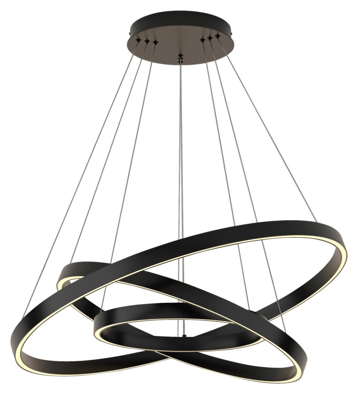 Pendelleuchte Rim Schwarz max. 115 Watt - Schwarz, Basics, Metall (80/100/80cm) - MAYTONI