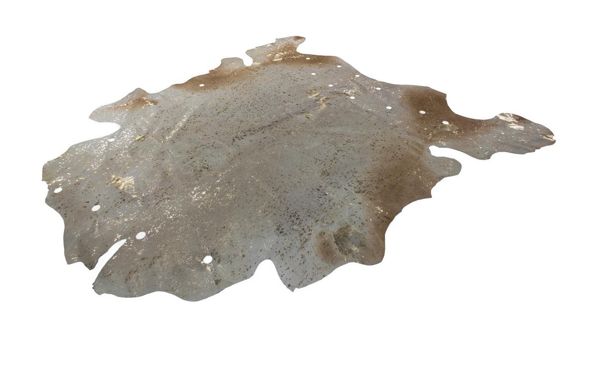 FLACHWEBETEPPICH GLAM 110 ELFENBEIN / GOLD - Goldfarben/Creme, Konventionell, Leder (1.35qm) - Kayoom