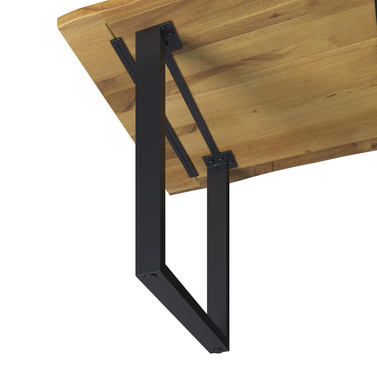 MASĂ JACKIE - culoare lemn stejar/negru, Modern, lemn/metal (180/90/76cm) - Bessagi Home