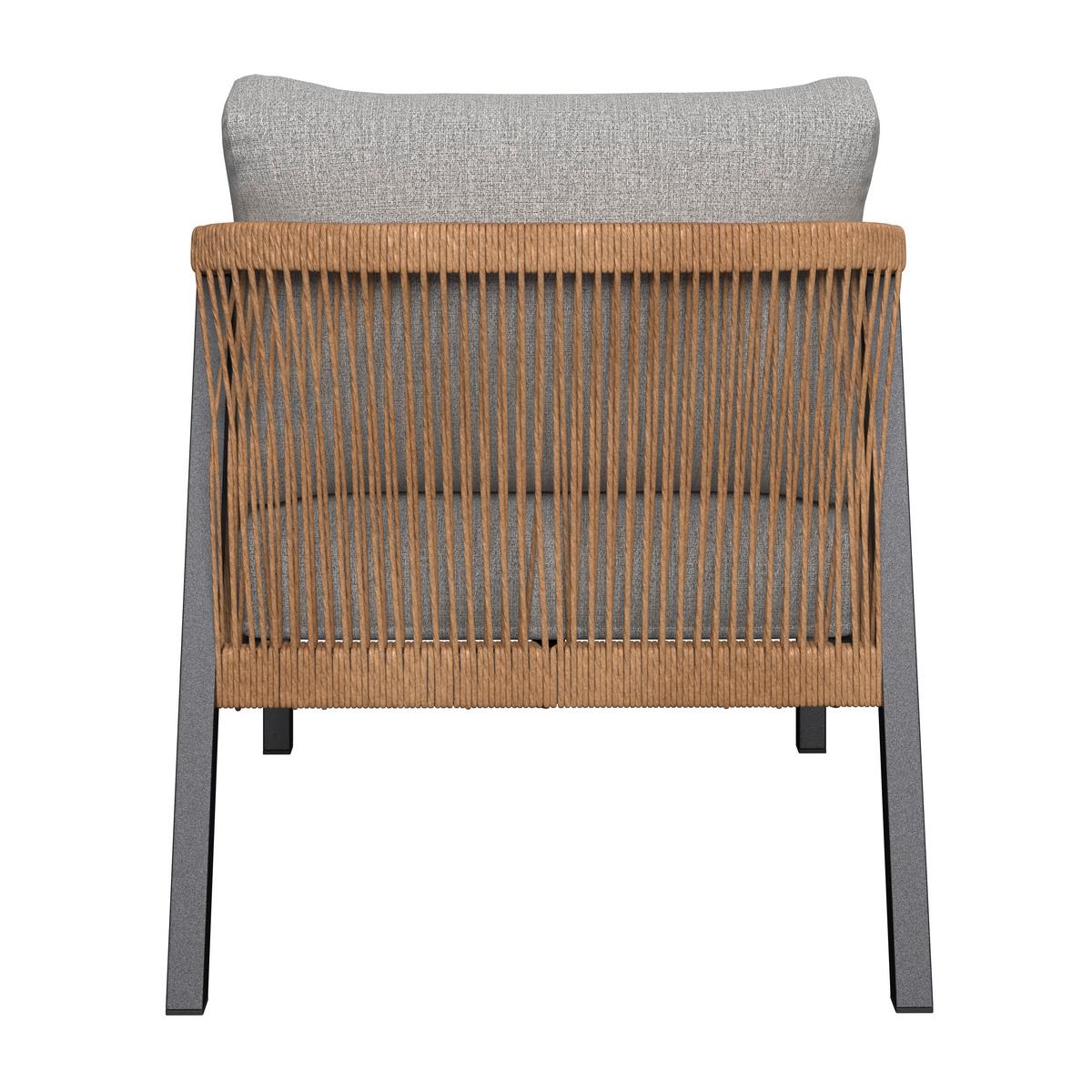 Loungegarnitur Doha Anthrazit/Hellgrau/Naturfarben - Anthrazit/Hellgrau, MODERN, Glas/Kunststoff