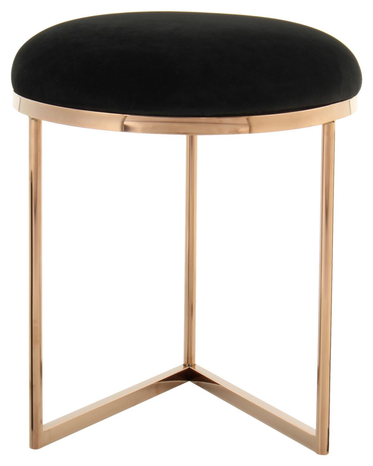 HOCKER WYNONA 325 - Roségold/Schwarz, Design, Textil/Metall (40/49cm) - Kayoom