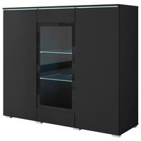 Visoka Komoda Vera 120, Črna, Led - črna/siva, Trend, umetna masa/steklo (120/103,3/39,5cm) - P & B