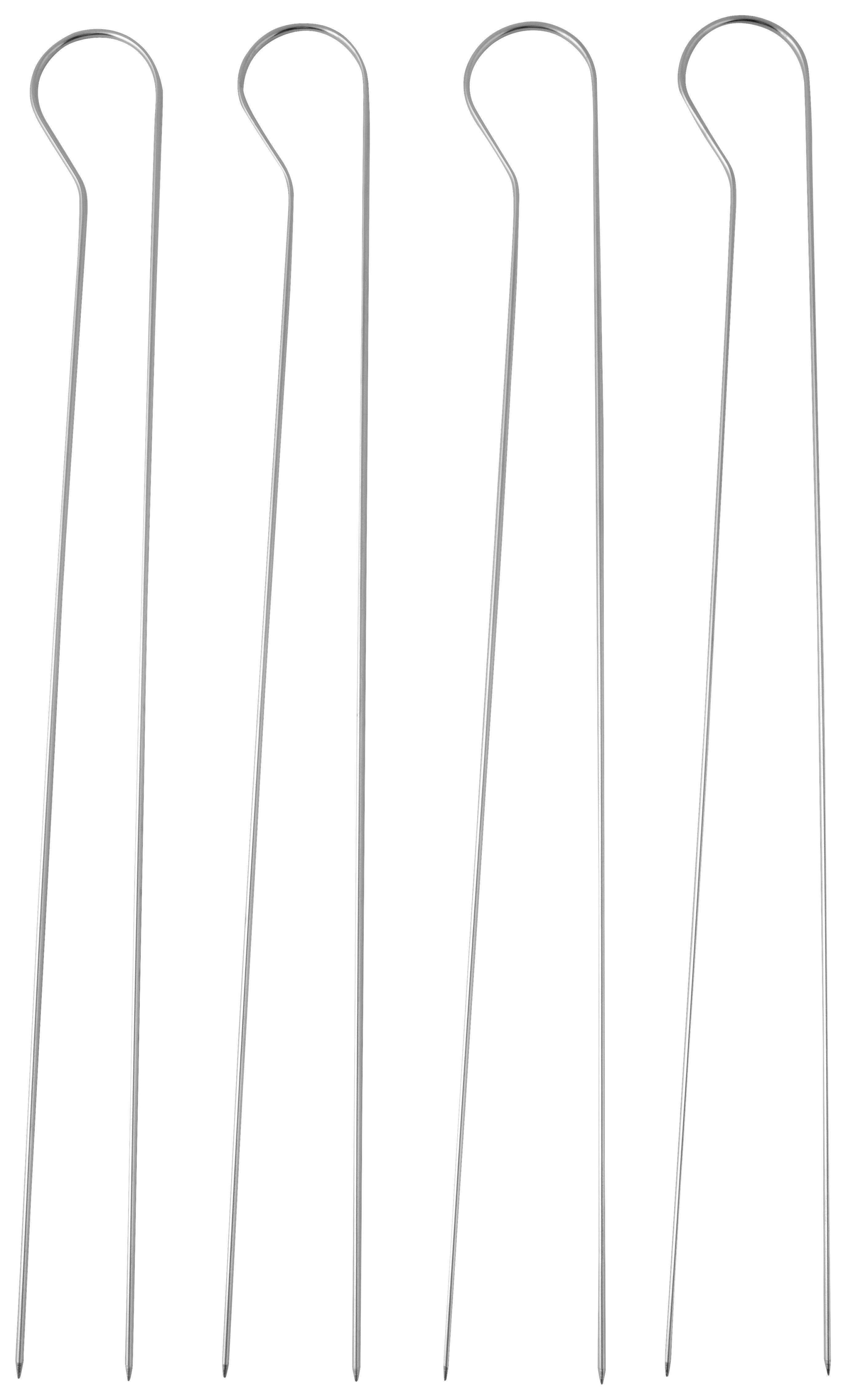 Grillspiesse Oil Green, 4 Stück - Silberfarben, Metall (3/33/0,2cm)