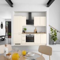 Küchenblock Touch High m. Geräten Magnolie - Edelstahlfarben/Eichefarben, MODERN, Holzwerkstoff/Metall (240cm) - Nobilia