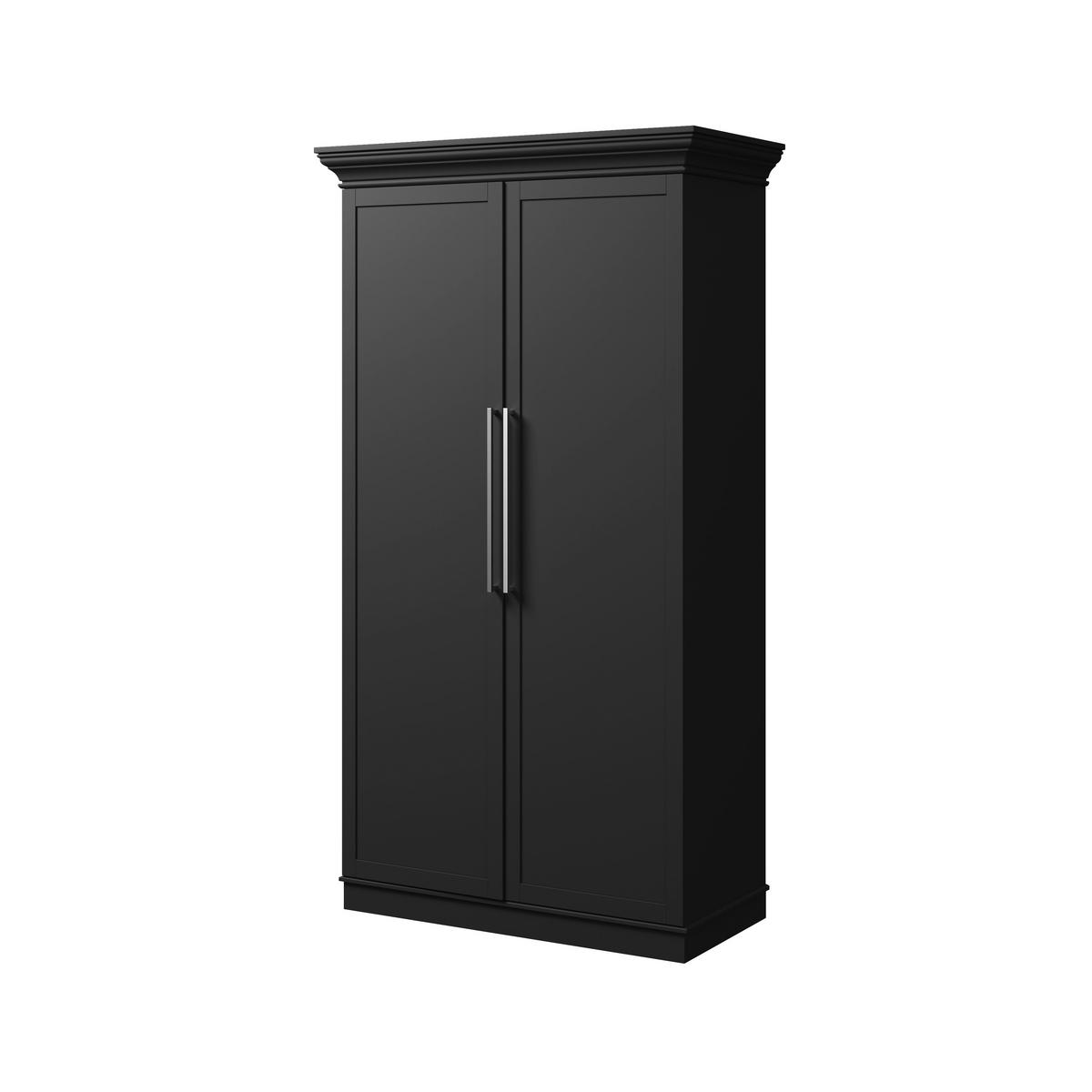 Tálalószekrény Alvaro - fekete, Modern, faalapú anyag/fém (121,5/220/55,5cm) - Bessagi Home