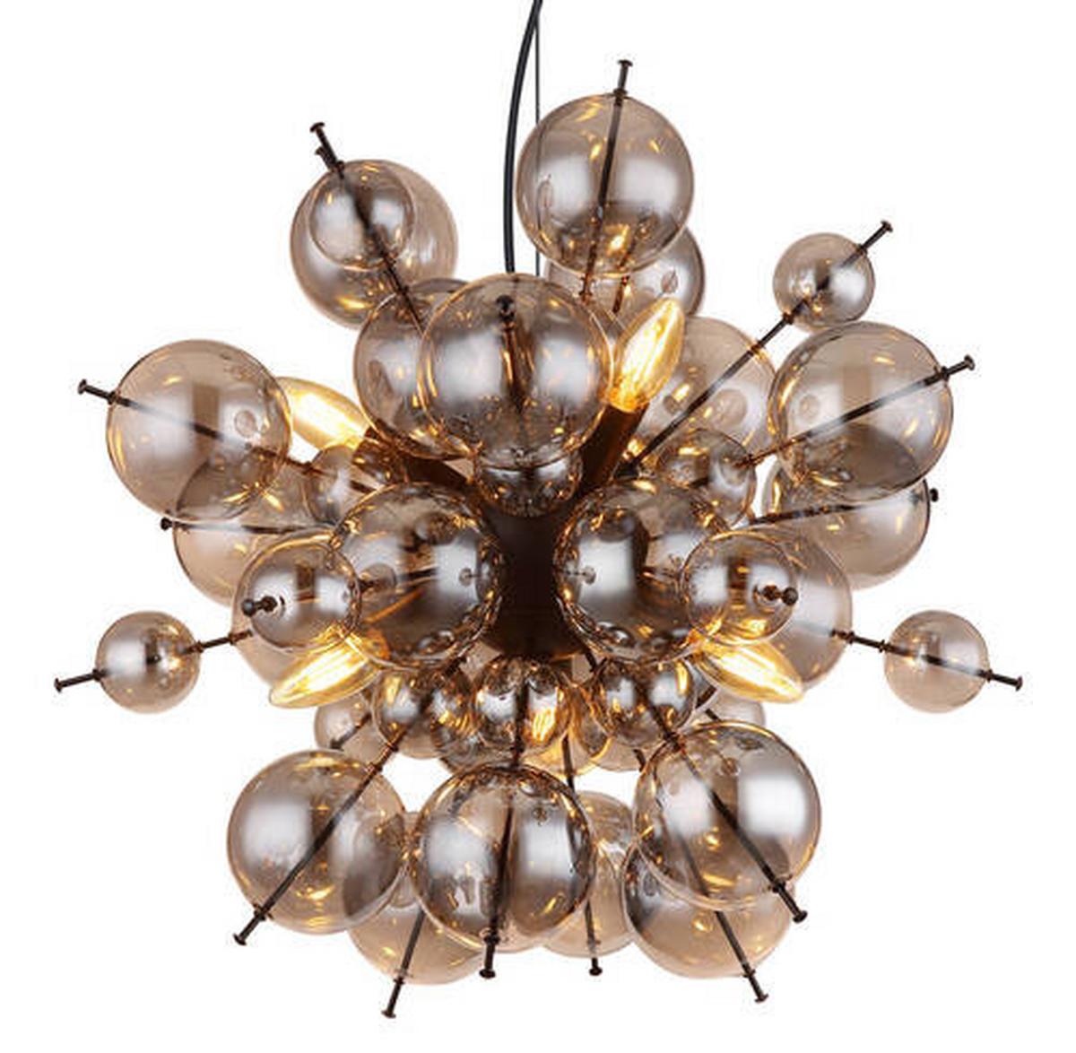 Hängeleuchte Udo Schwarz max. 25 Watt - Schwarz, Design, Glas/Metall (55/120cm) - Globo