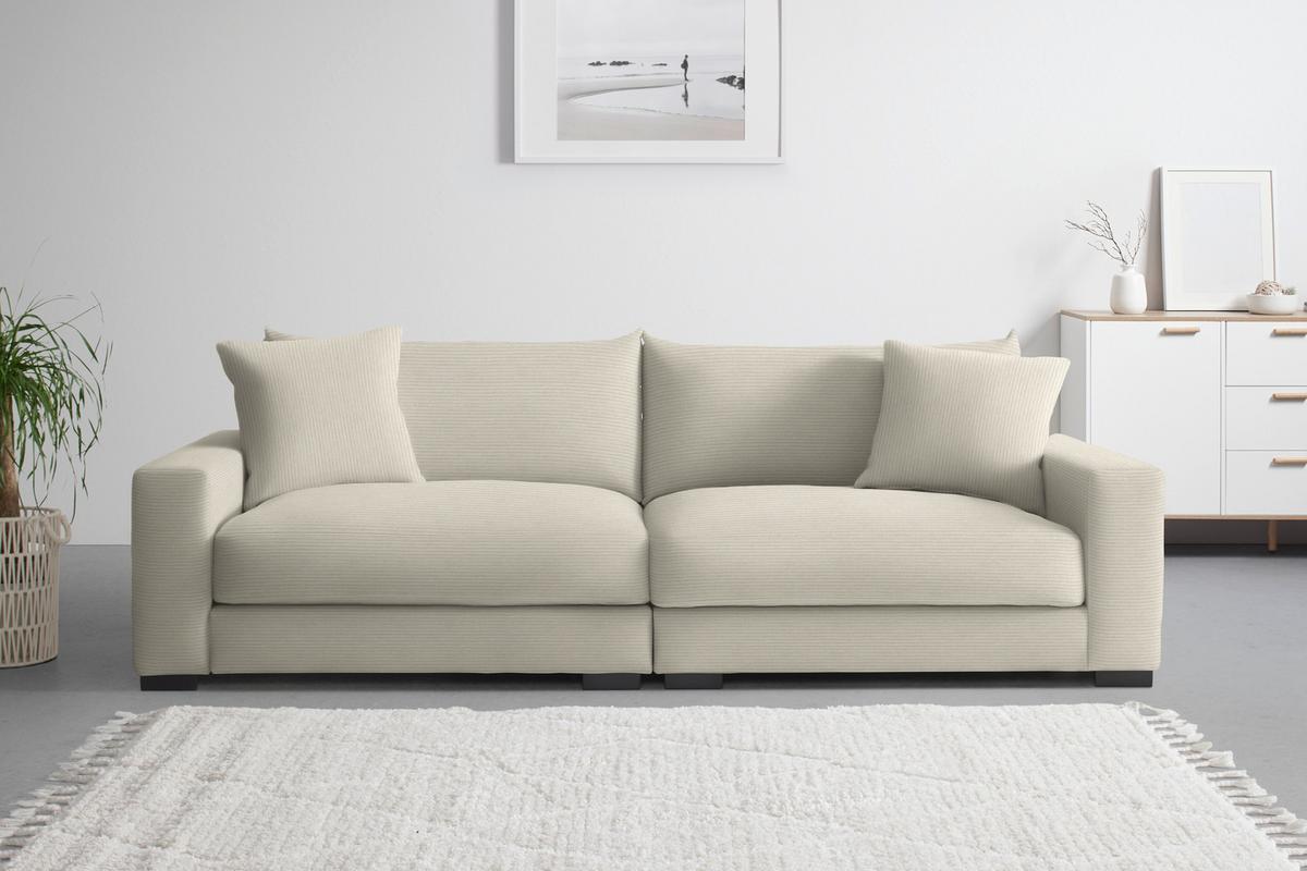 Megasofa Pedro Creme - Creme, MODERN, Holz/Holzwerkstoff (261/83/124cm) - Mömax