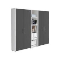 AKTENSCHRANK OFFICE EDITION - SW SET 10 - Anthrazit/Weiß, MODERN, Holzwerkstoff (212,9/185,6/33cm) - MID.YOU