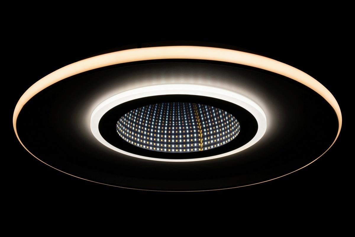 LAMPA SUFITOWA LED SALFORD *SBN* - czarny/biały, Trend, tworzywo sztuczne/metal (50/5,5cm) - Novel