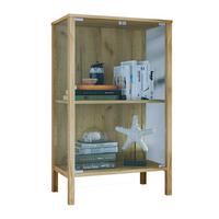 Vitrine Jensol Honigeiche/Klar - Honigeiche/Klar, Design, Glas/Holzwerkstoff (60/80/35cm) - Livetastic