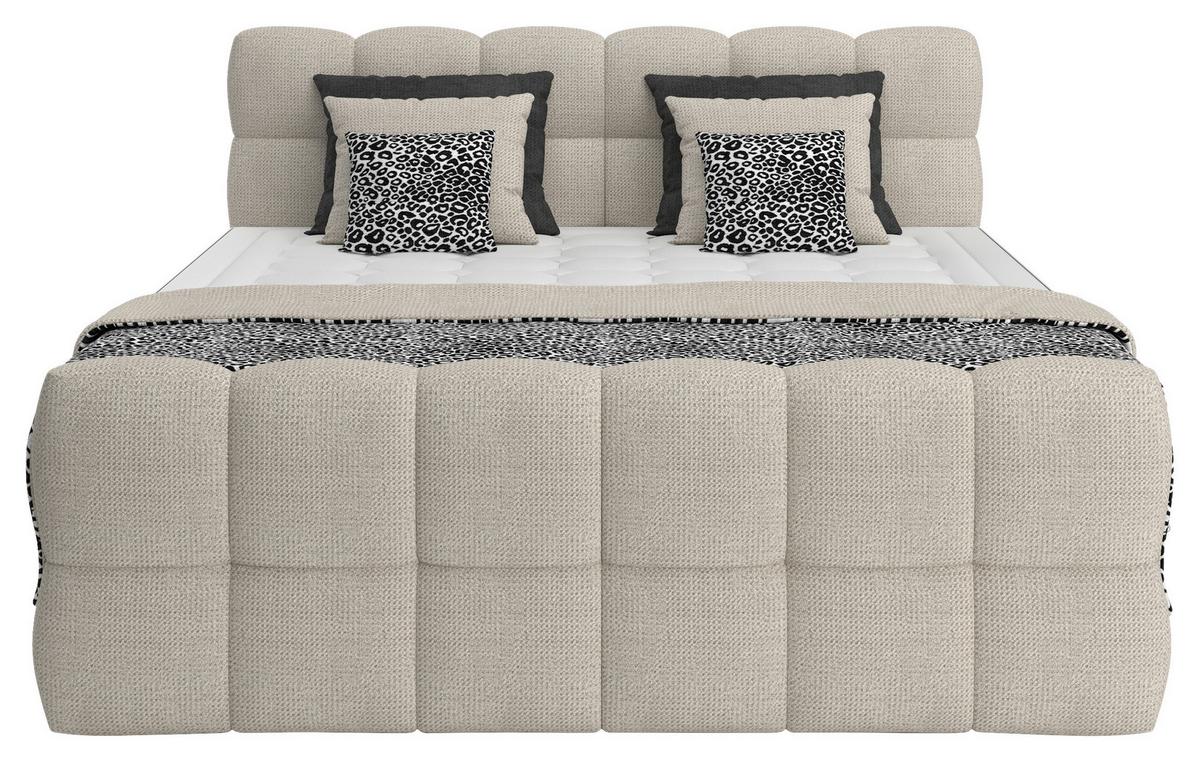 Boxspring Krevet Brisbane - crna/krem, Trend, drvni materijal/drvo (200/200cm) - Premium Living