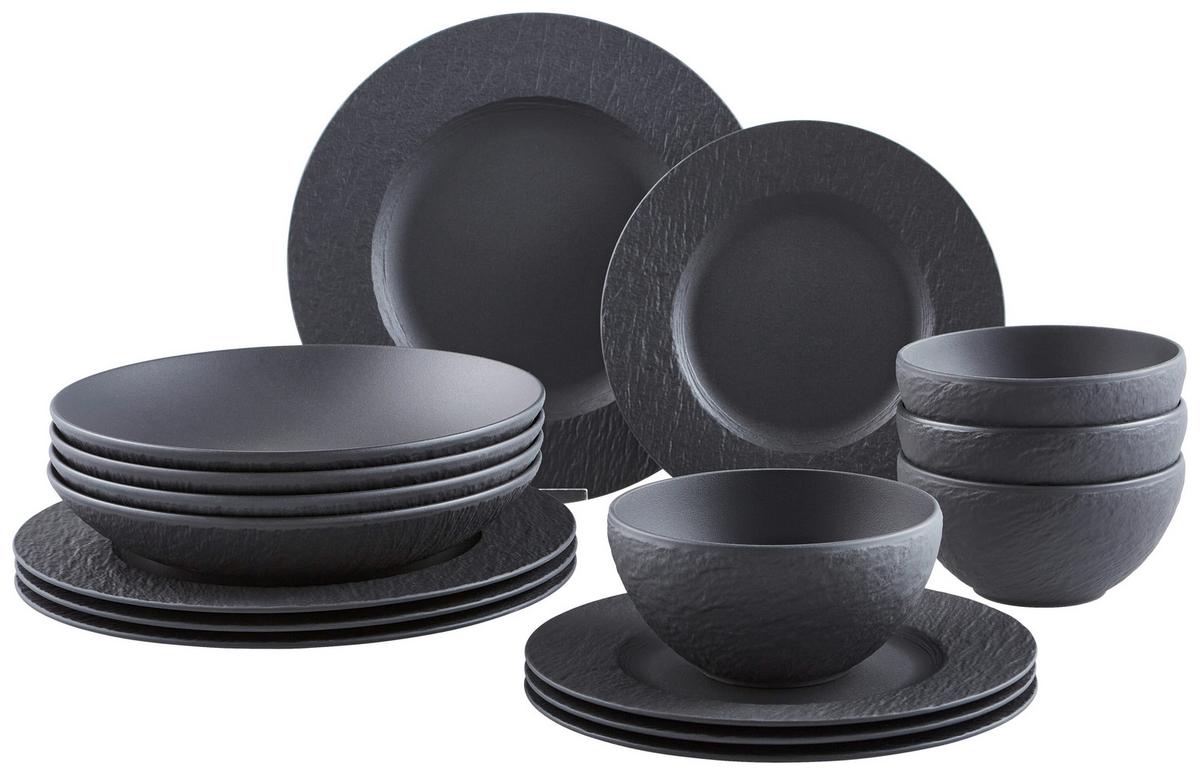 SERWIS OBIADOWO-ŚNIADANIOWY MANUFACTURE ROCK VILLEROY&BOCH - czarny, Design, ceramika - Villeroy & Boch