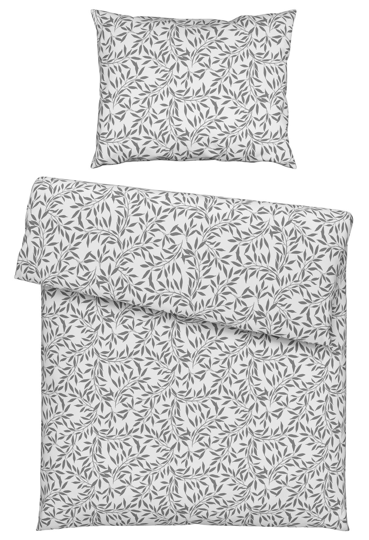 Ágyneműhuzat-garnitúra Tiffany - fehér/szürke, Konventionell, textil (140/200cm) - Modern Living