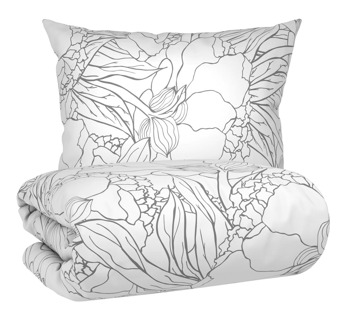 BETTWÄSCHESET EMMA - Grau, Textil (160/210cm) - Mömax