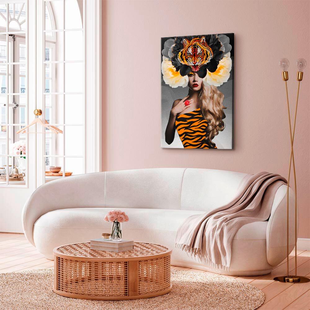 Slika Na Platnu Eye Of The Tiger - večbarvno, Basics, tekstil/les (80/120/1,2cm) - artgeist