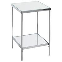 STOLIK BOCZNY PALAIS - kolor chromowy, Trend, metal/szkło (28/28/46cm)