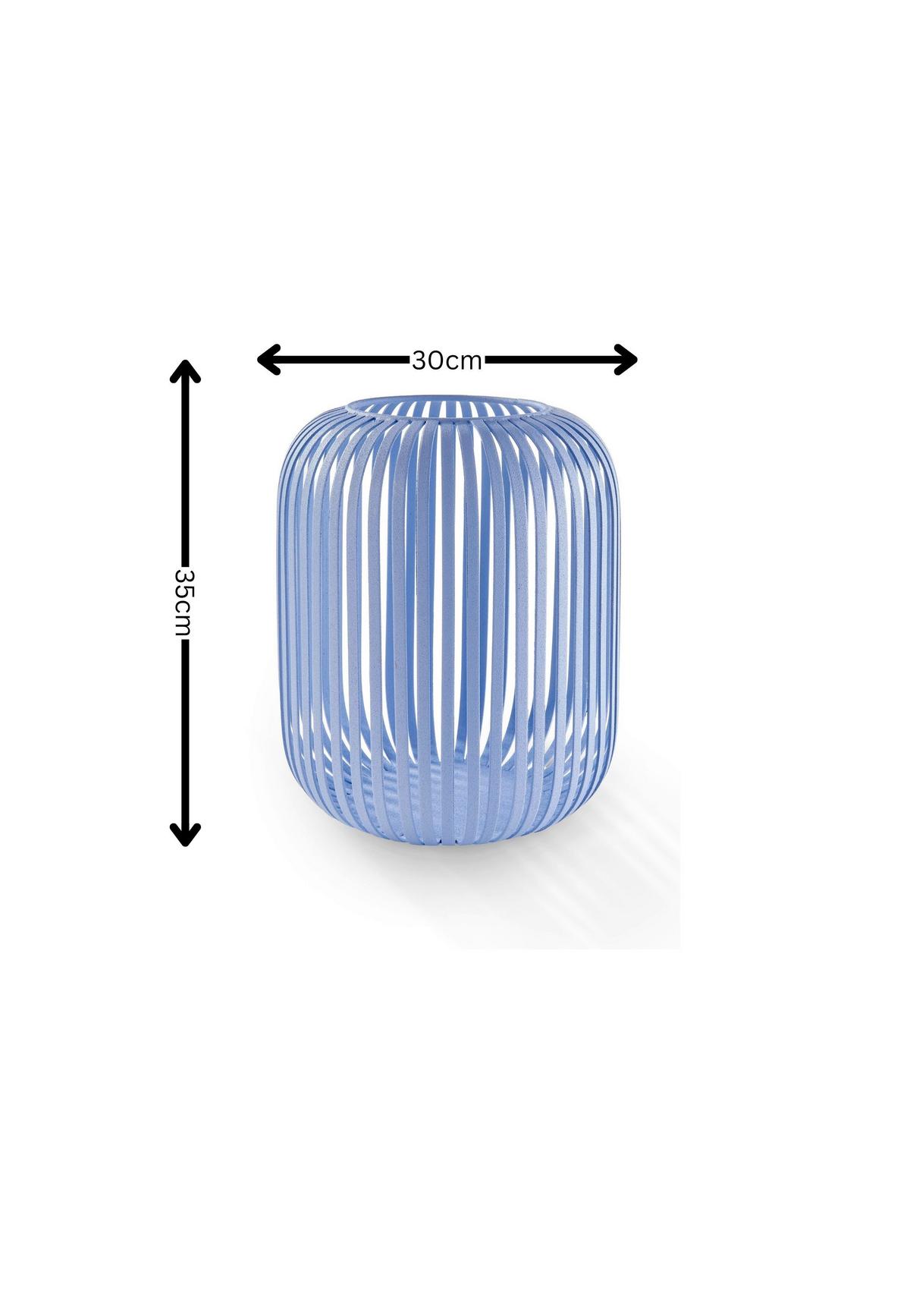 Laterne Lig Medium Pastellblau - Pastellblau, Basics, Metall (30/35cm) - FYNCH-HATTON
