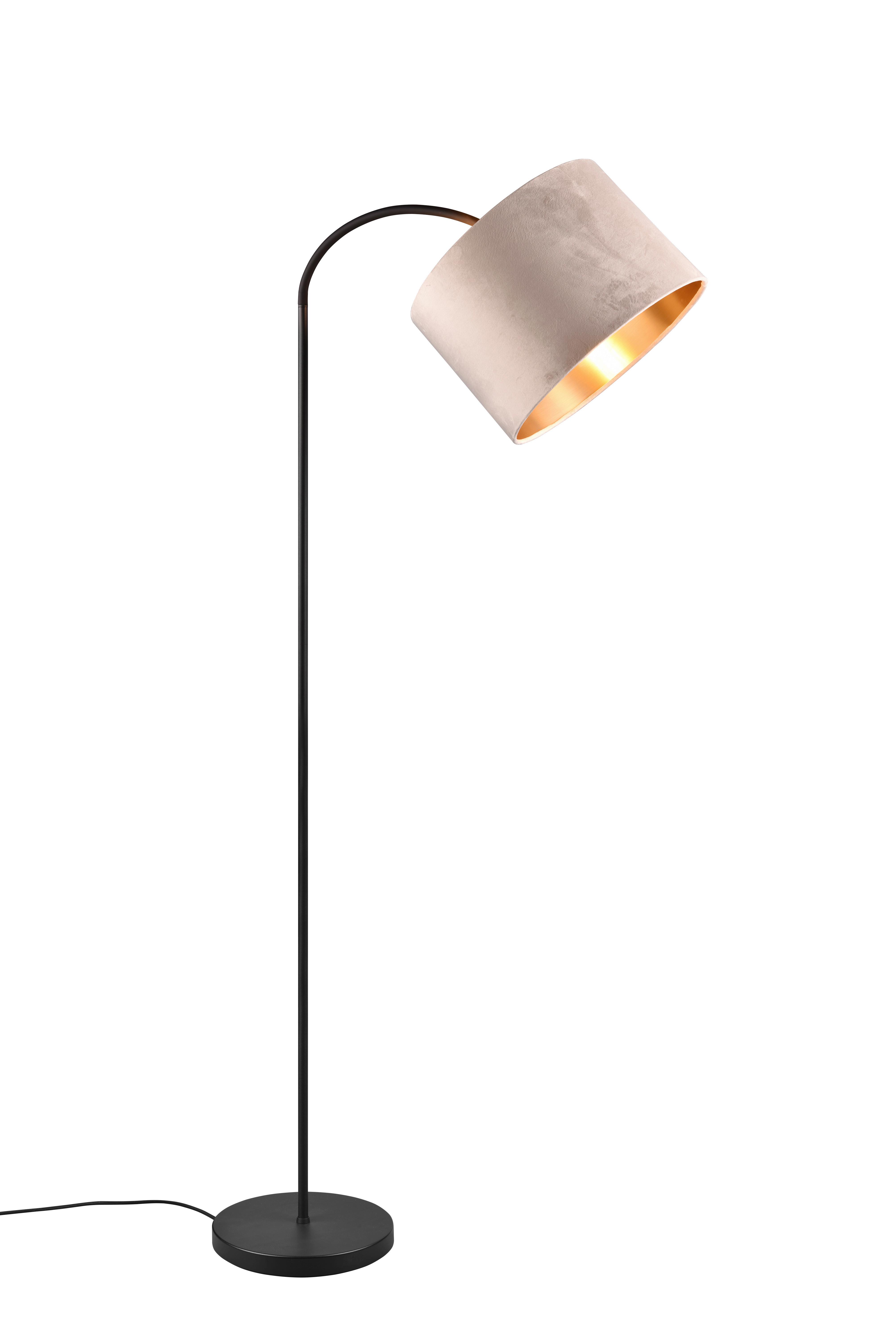 Stehleuchte Julieta Schwarz/Gold/Beige max. 60 W - Beige/Goldfarben, KONVENTIONELL, Textil/Metall (35/156cm) - Trio Leuchten