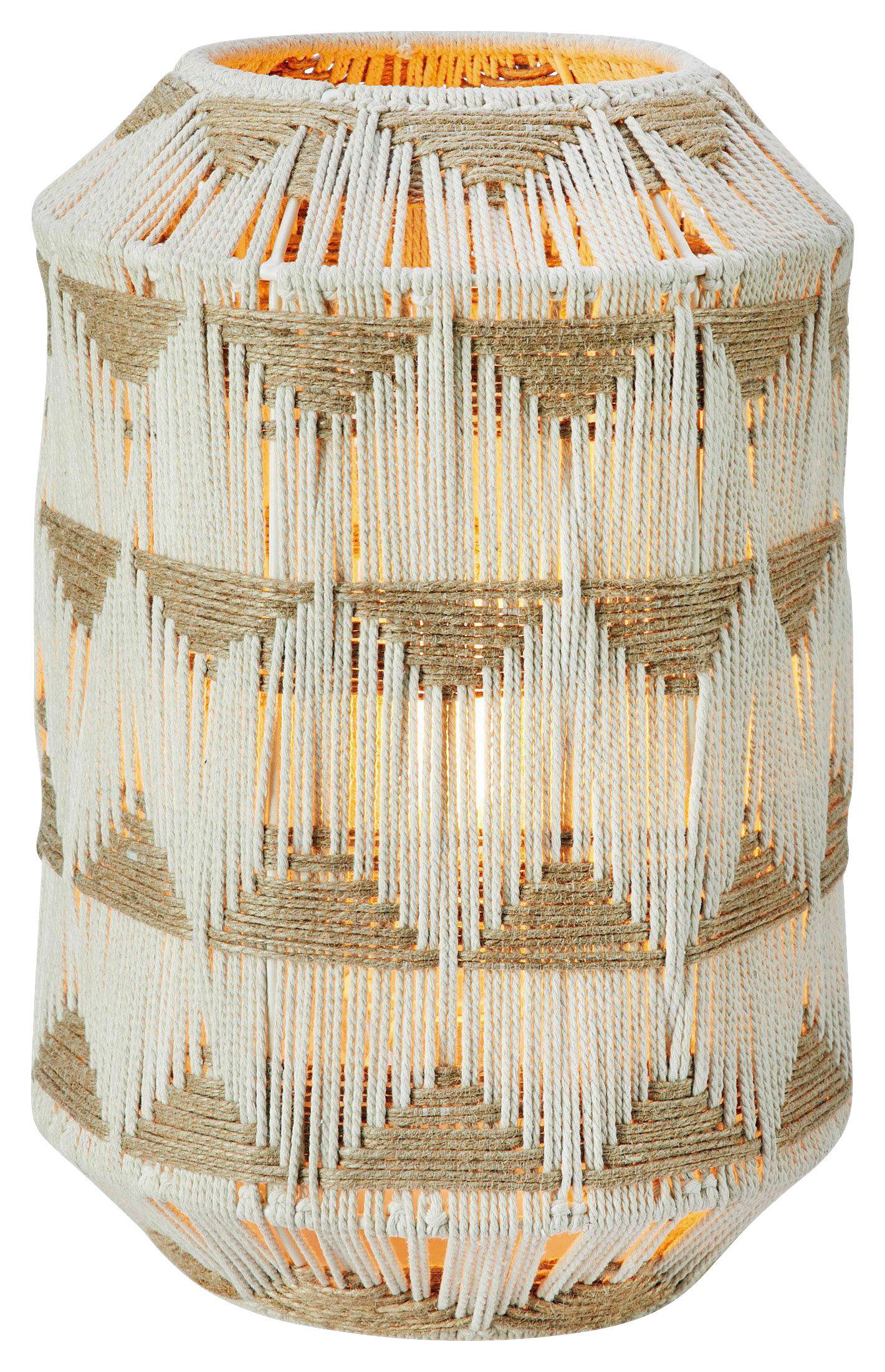 Tischleuchte Ano Table Weiß/Beige max. 40 Watt - Beige/Multicolor, Basics, Textil/Metall (24/24/35cm) - Markslöjd