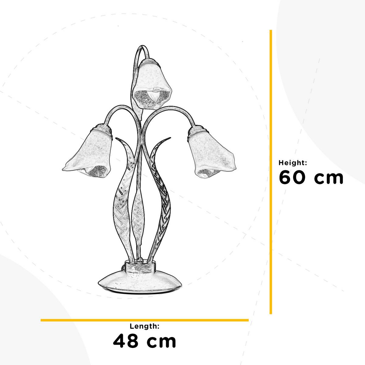 Tischleuchte Alga Bronzefarben max. 6 Watt - Bronzefarben, KONVENTIONELL, Glas/Metall (48/48/61cm)