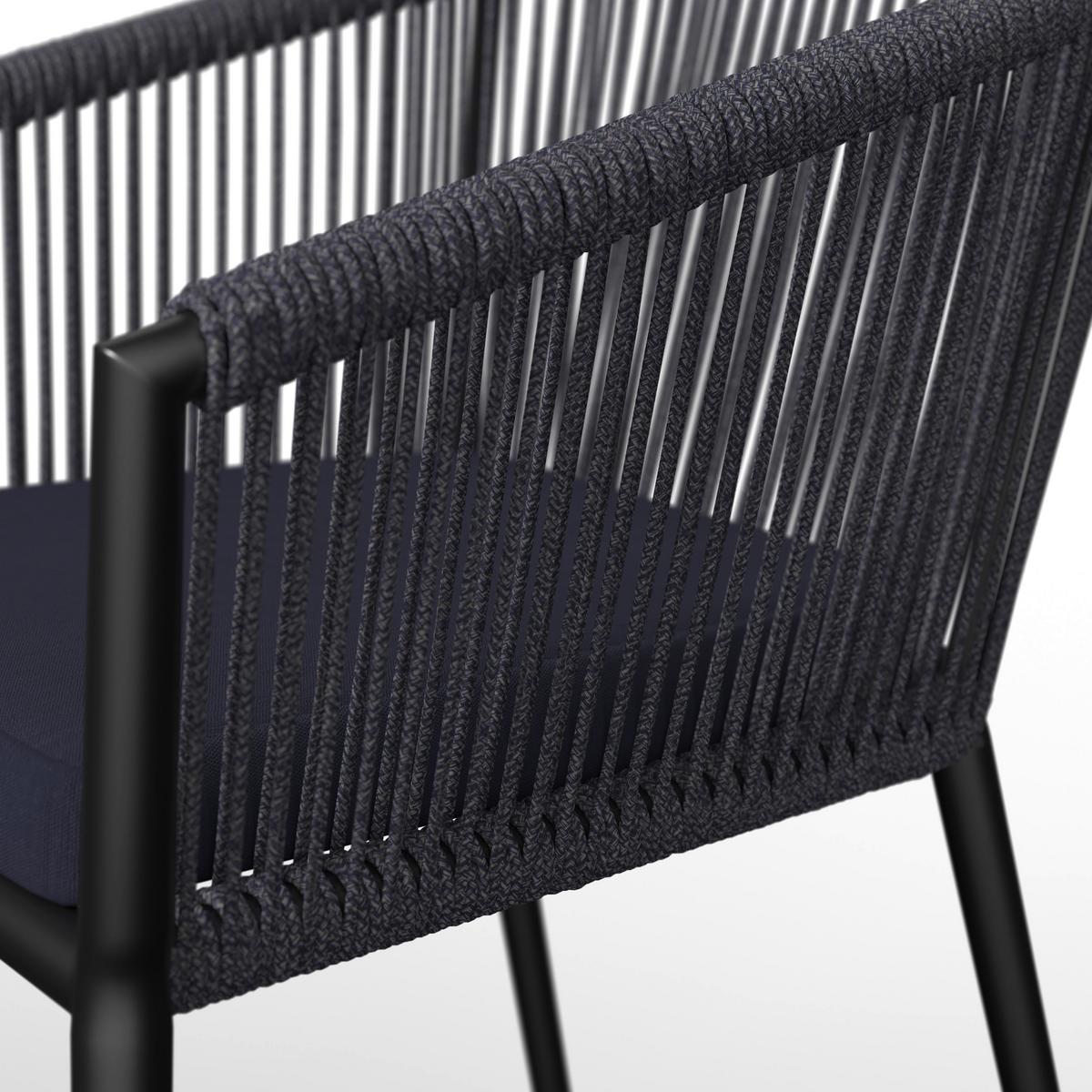 Gartensessel-Set 2-er Benicia Blau aus Metall/Textil - Blau/Schwarz, MODERN, Textil/Metall (55/76/63cm) - Bessagi Garden