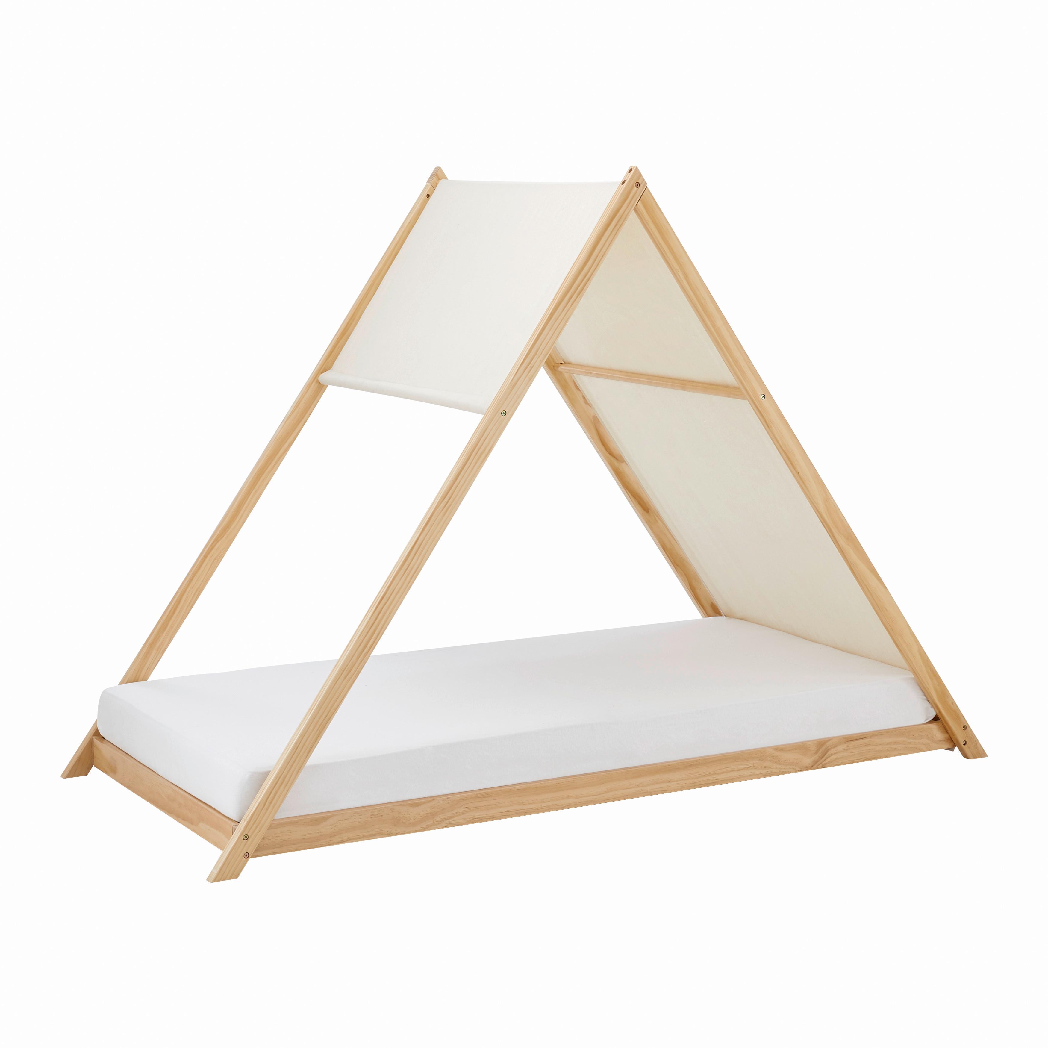 ŁÓŻKO DZIECIĘCE/MŁODZIEŻOWE POPPY - kolor naturalny/biały, Modern, drewno (208/149/100cm) - Bessagi Kids