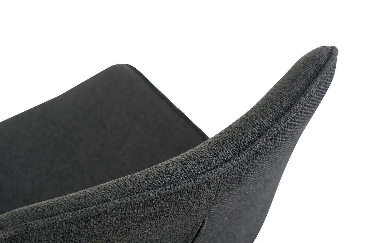 STUHL-SET EMILIA - Anthrazit/Schwarz, Modern, Textil/Metall (52/85/61cm) - MID.YOU