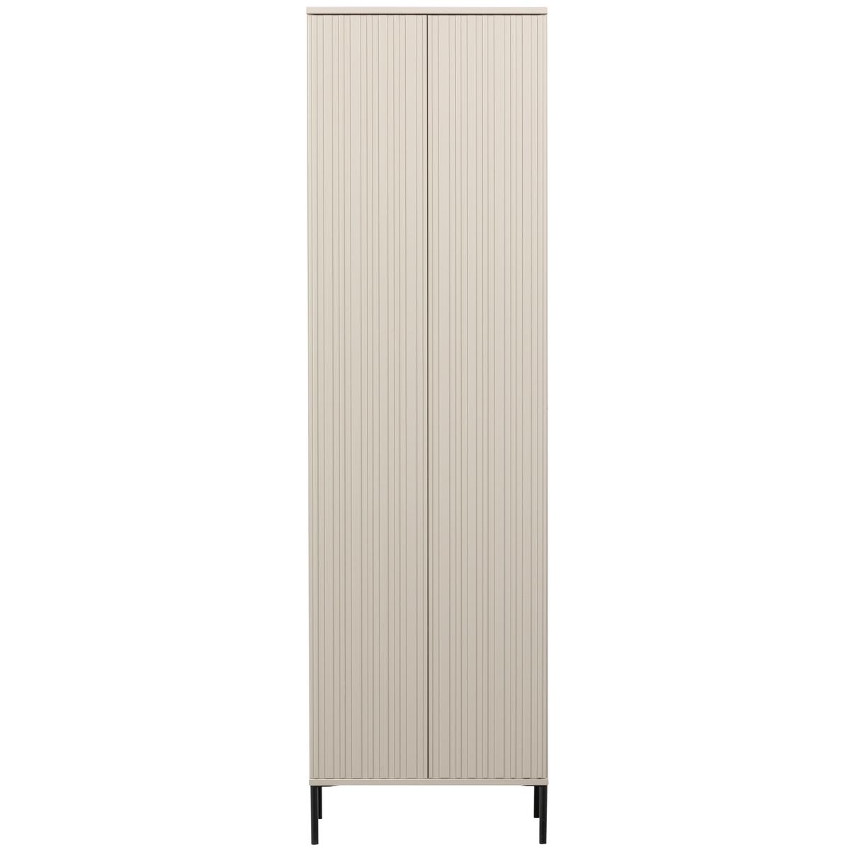 Garderobenschrank Gravure Grau B: 60 cm - Schwarz/Grau, Design, Holz/Metall (60/210/42cm) - Livetastic