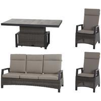Loungegarnitur Corido 4-tlg. Grau - Grau, Basics, Keramik/Kunststoff (72/103/160cm) - Siena Garden