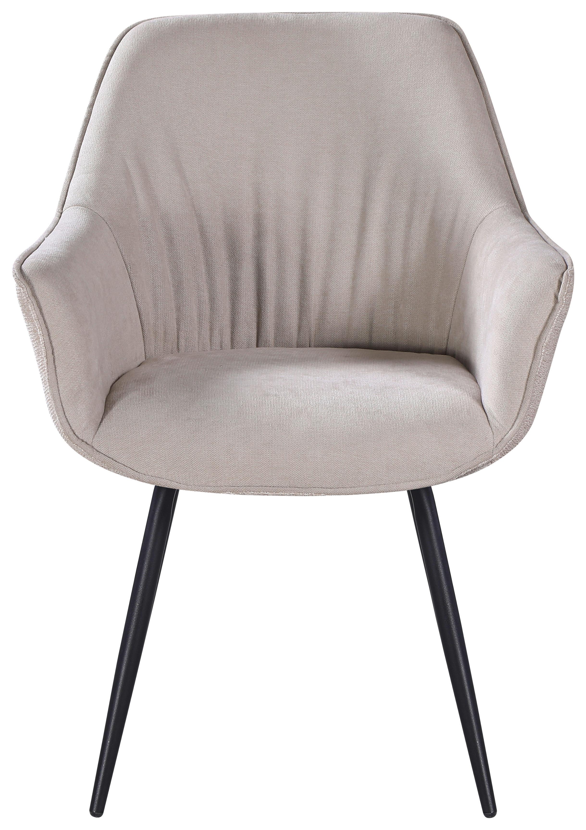STOL MED ARMSTÖD NOVA - beige/svart, Modern, metall/textil (64/85/62cm) - Mömax