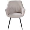STOL MED ARMSTÖD NOVA - beige/svart, Modern, metall/textil (64/85/62cm) - Mömax