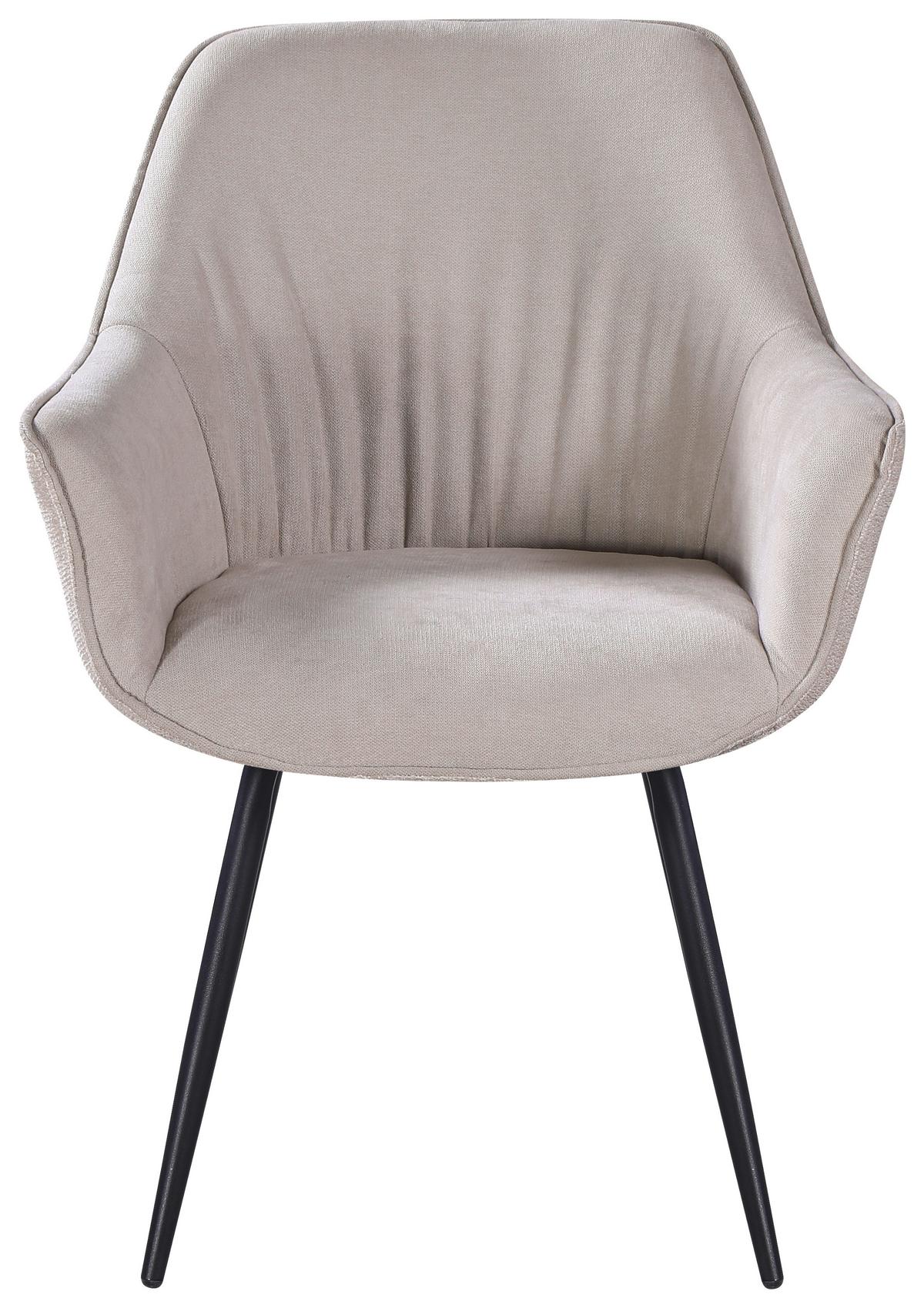 Armlehnstuhl Nova Beige - Beige/Schwarz, MODERN, Textil/Metall (64/85/62cm) - Premium Living