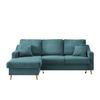 Ecksofa Valentina Petrol Cord - Petrol/Naturfarben, Design, Holz/Textil (150/228cm) - P & B