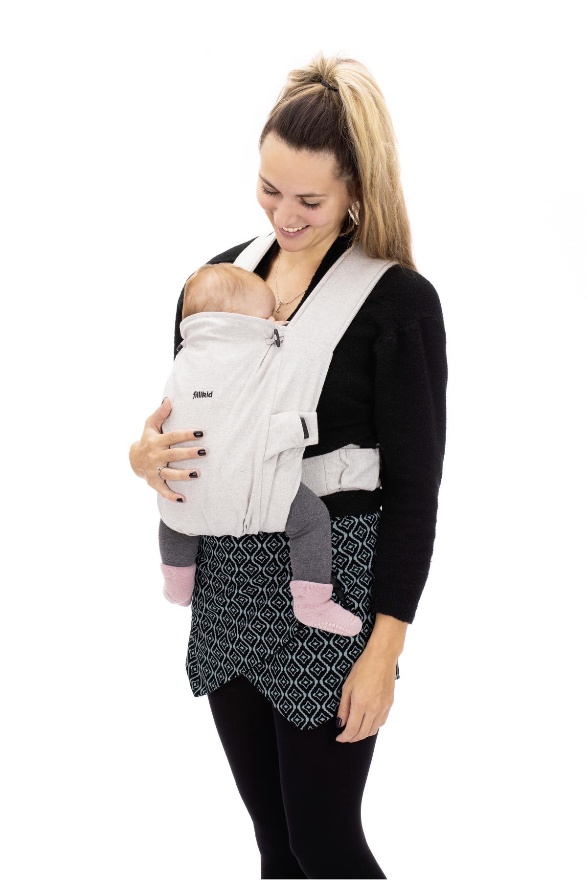 NOSIDEŁKO MC02-17 NATURAL - jasnoszary, Basics, tkanina (37/34cm) - Fillikid