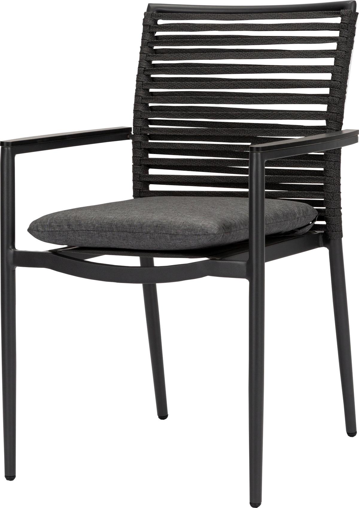 Vrtna Garnitura New Jersey, 5-Delni Set - temno siva/siva, Basics, kovina/umetna masa (120cm) - Gardenson