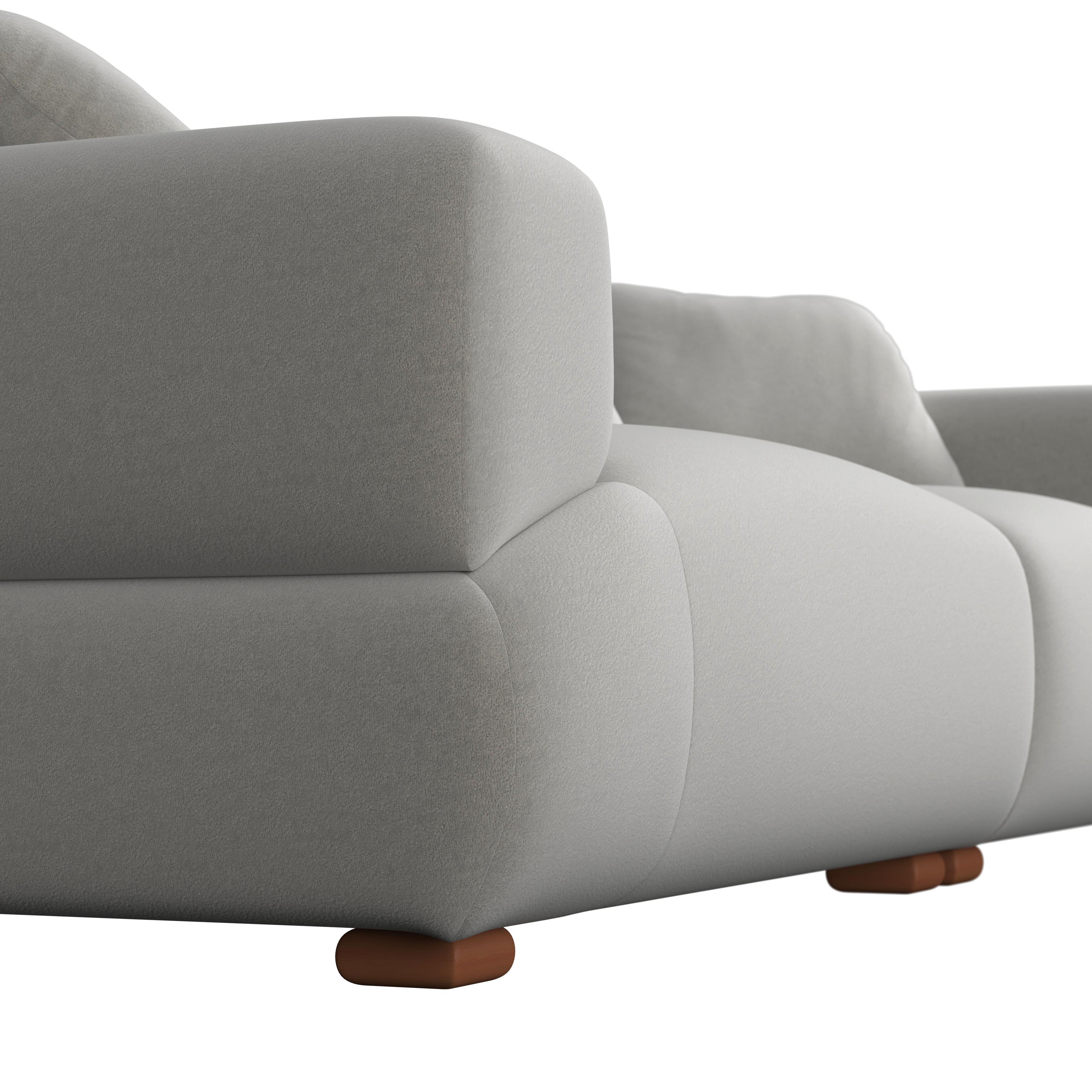 SOFFA TALIA - brun/grå, Modern, trä/textil (237/60,5/98cm) - Bessagi Home