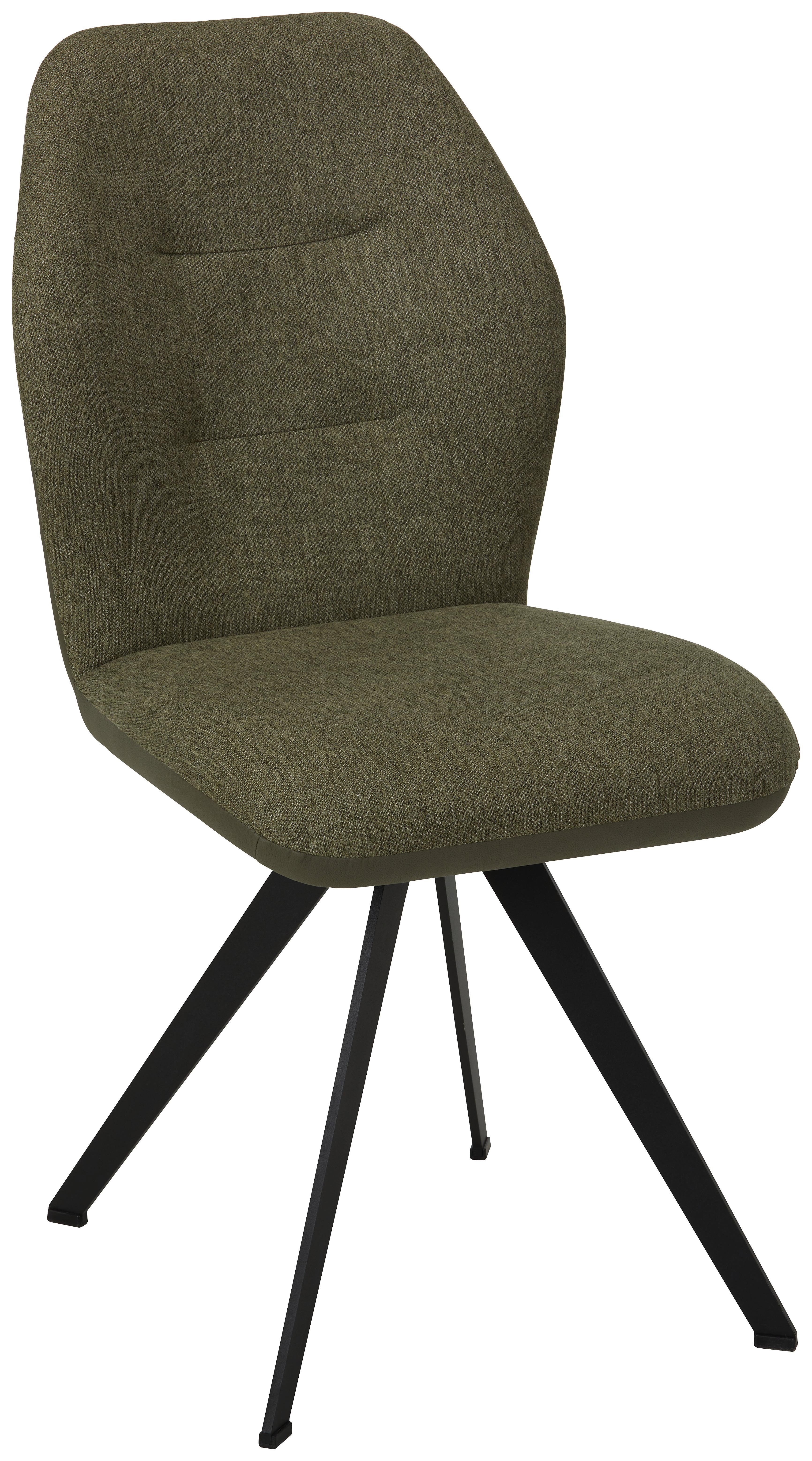 Stuhl Storm in Grün - Grün, Modern, Textil/Metall (48/96,5/63cm) - Premium Living