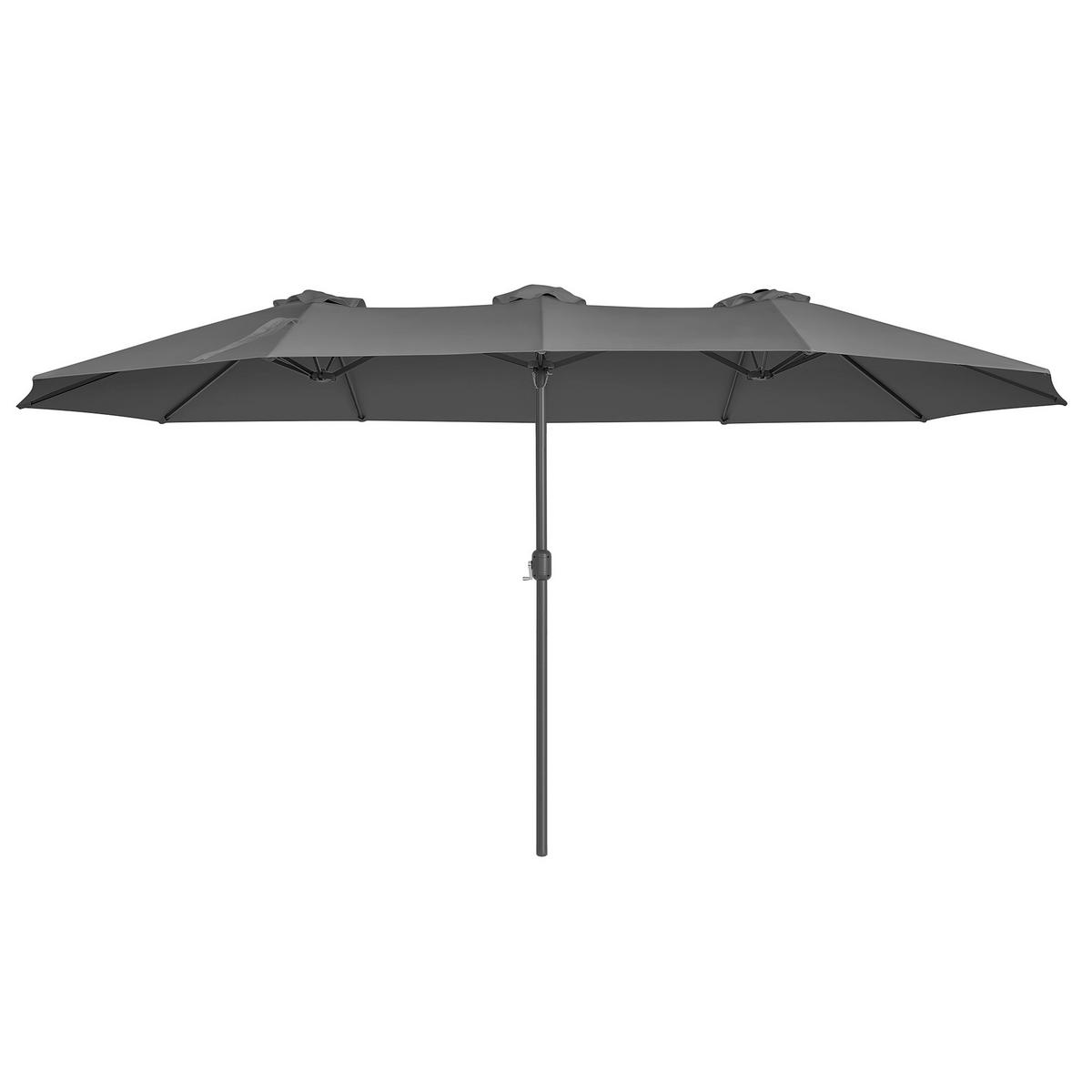 Sonnenschirm Doppelseitig Schwarz/Grau ca. 460x270cm - Schwarz/Grau, Basics, Textil/Metall (460/270cm) - Modante