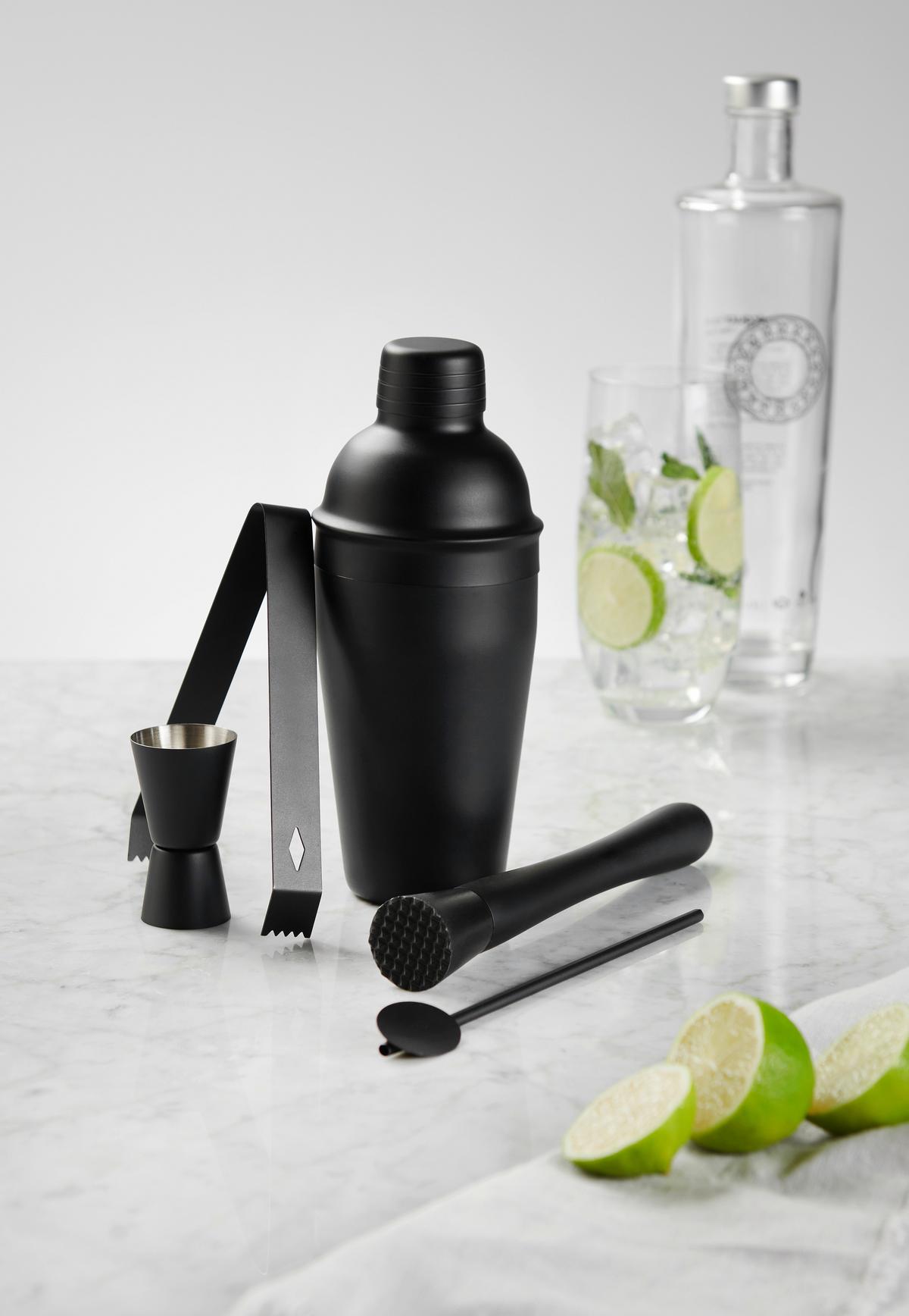 ZESTAW BAROWY HG38337 - czarny, Trend, metal - Novel