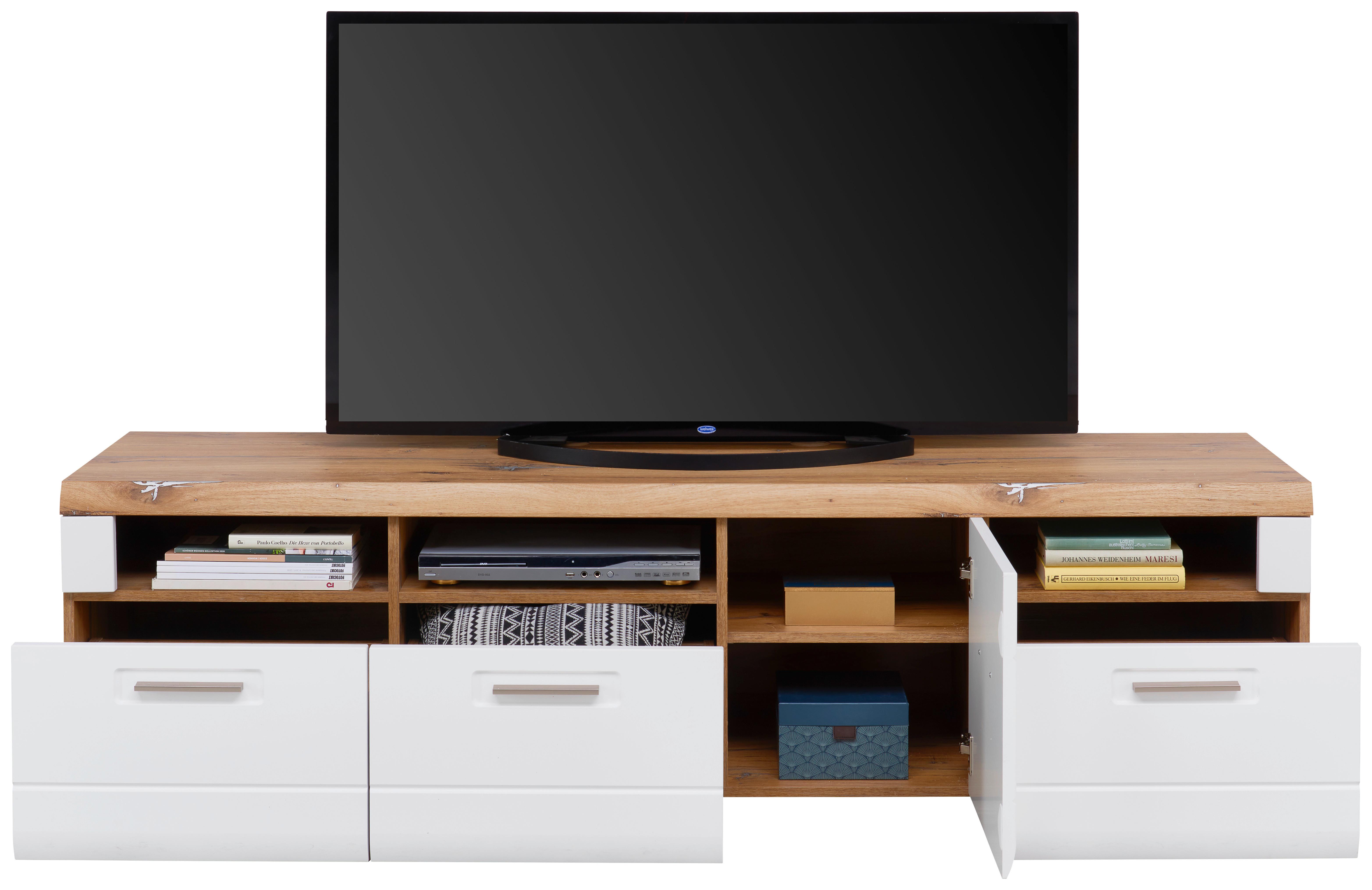 COMODĂ TV AURIS - alb, Modern, material pe bază de lemn (190/49,5/49,6cm) - Modern Living