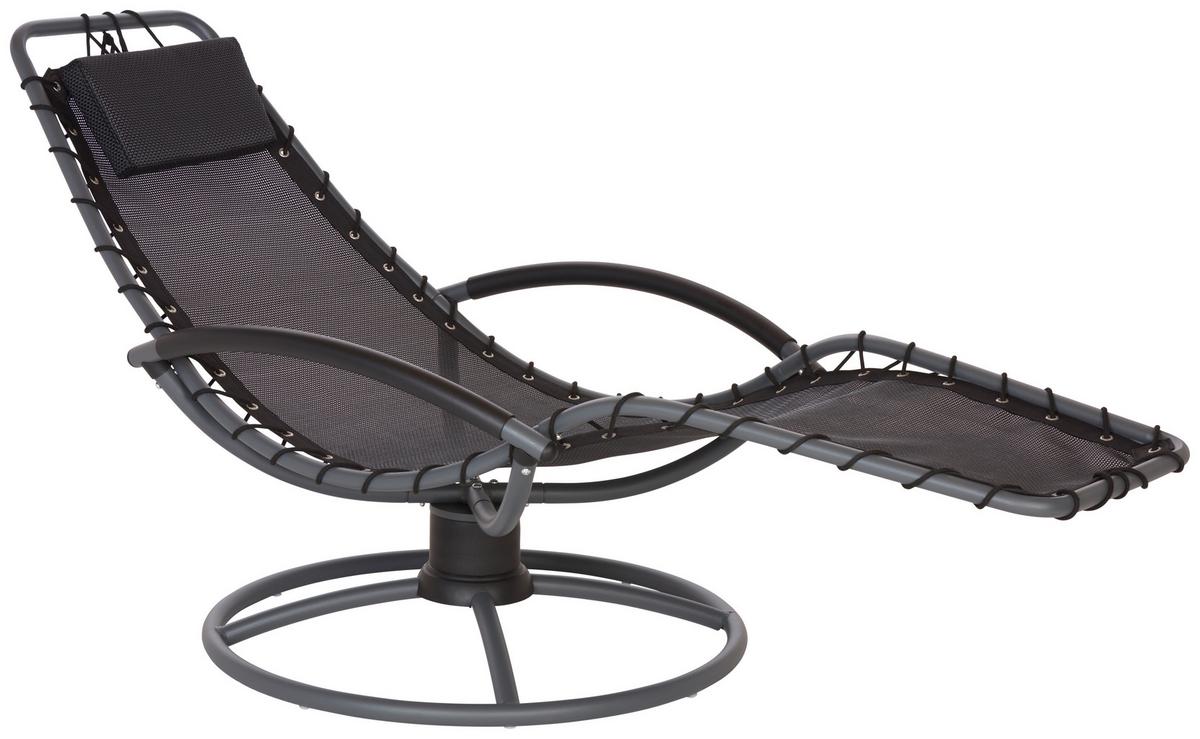 Relaxliege Eleni in Schwarz - Schwarz, Modern, Textil/Metall (168/77/85cm) - Modern Living