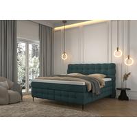 PAT BOXSPRING SCARLETT - turcoaz, Konventionell, lemn/textil (180/200cm)