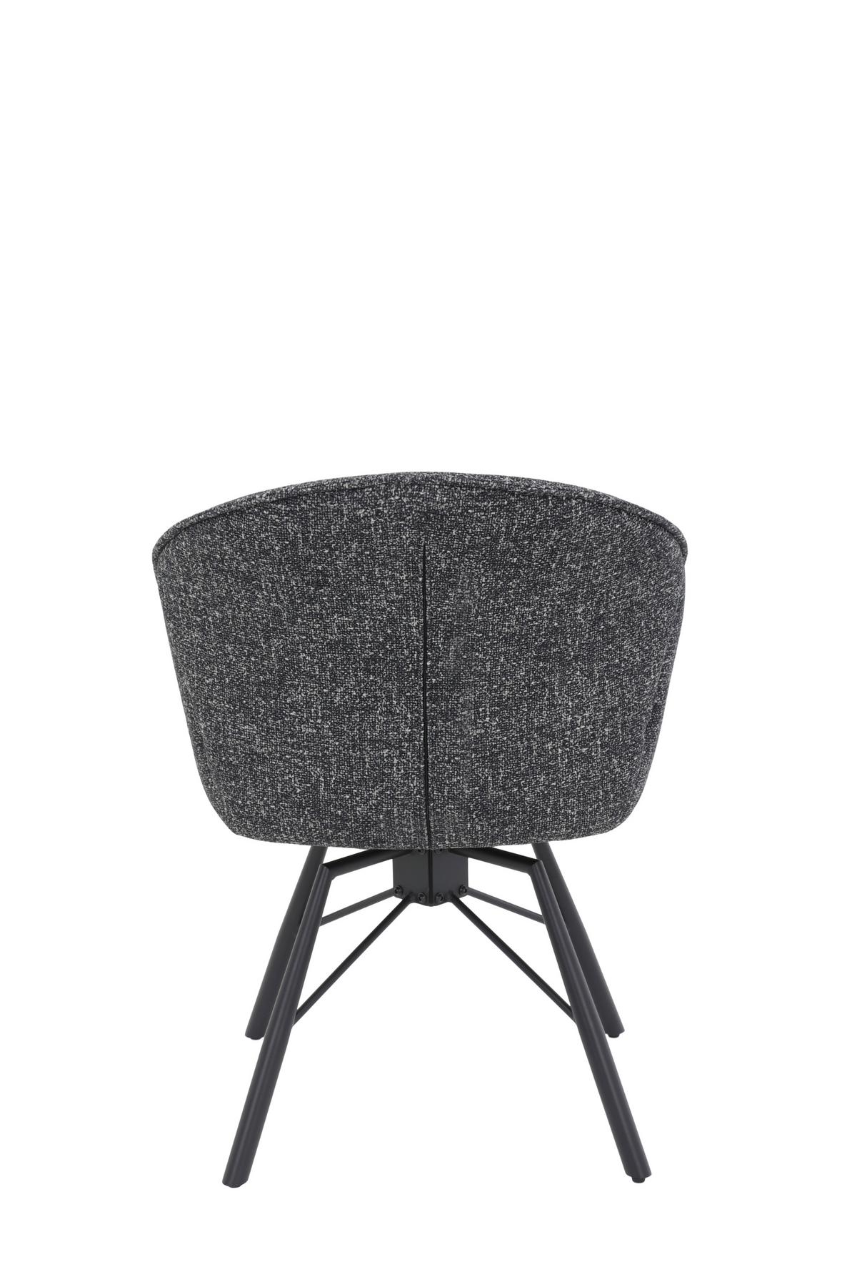 Armlehnstuhl-Set Bristol 2er-Set Anthrazit Bouclé - Anthrazit/Schwarz, MODERN, Textil/Metall (62/83/66cm) - MID.YOU