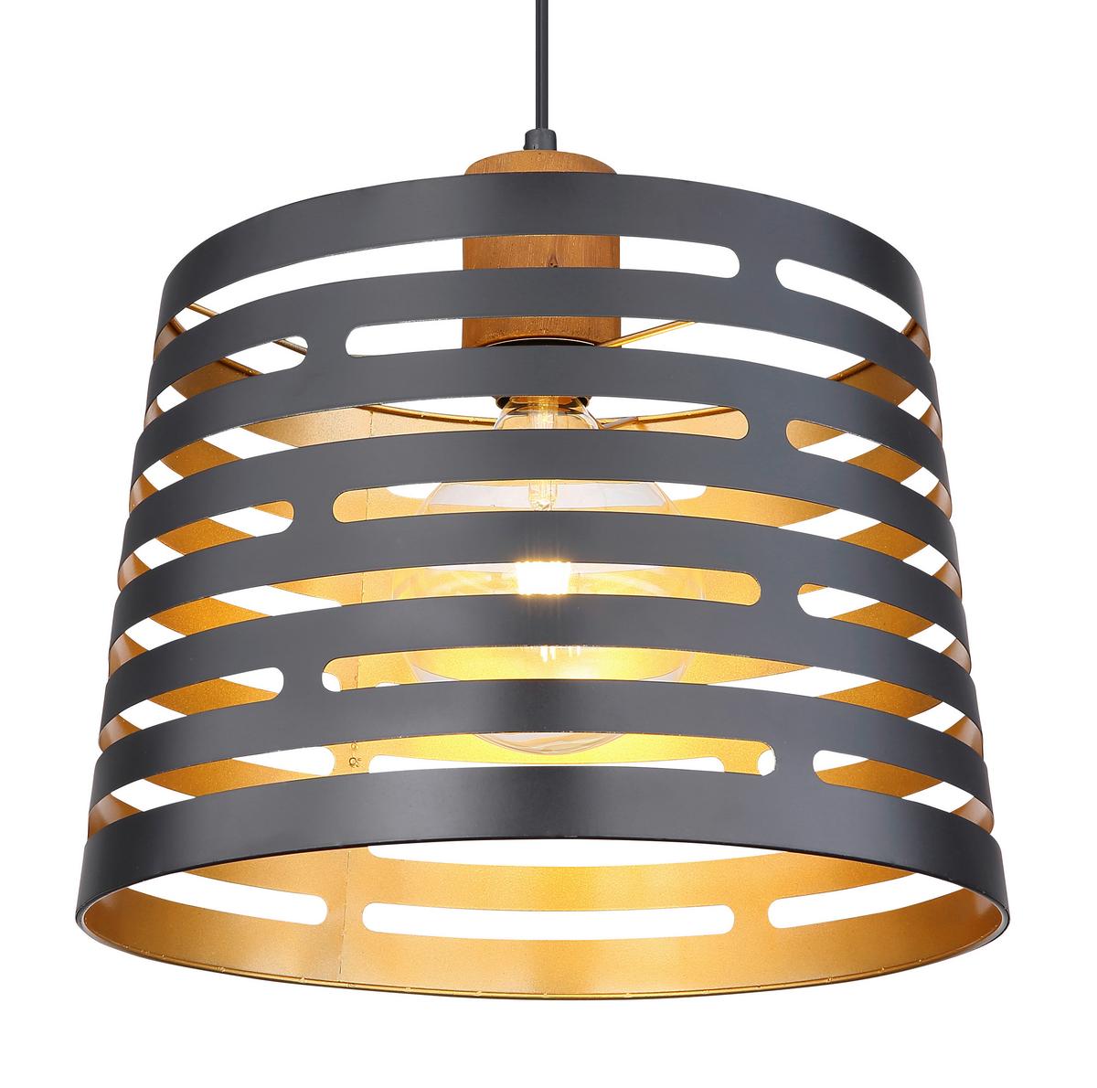 Svjetiljka Viseća 15451h1 - prirodne boje/zlatne boje, Natur, drvo/metal (35/120cm) - Globo