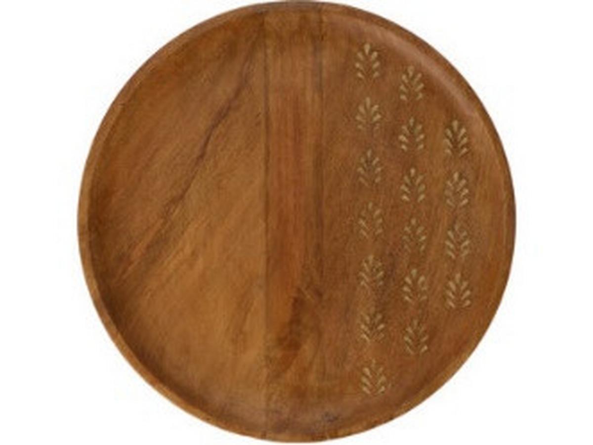 Dísztál Flower - barna, fa (38/1,5cm)