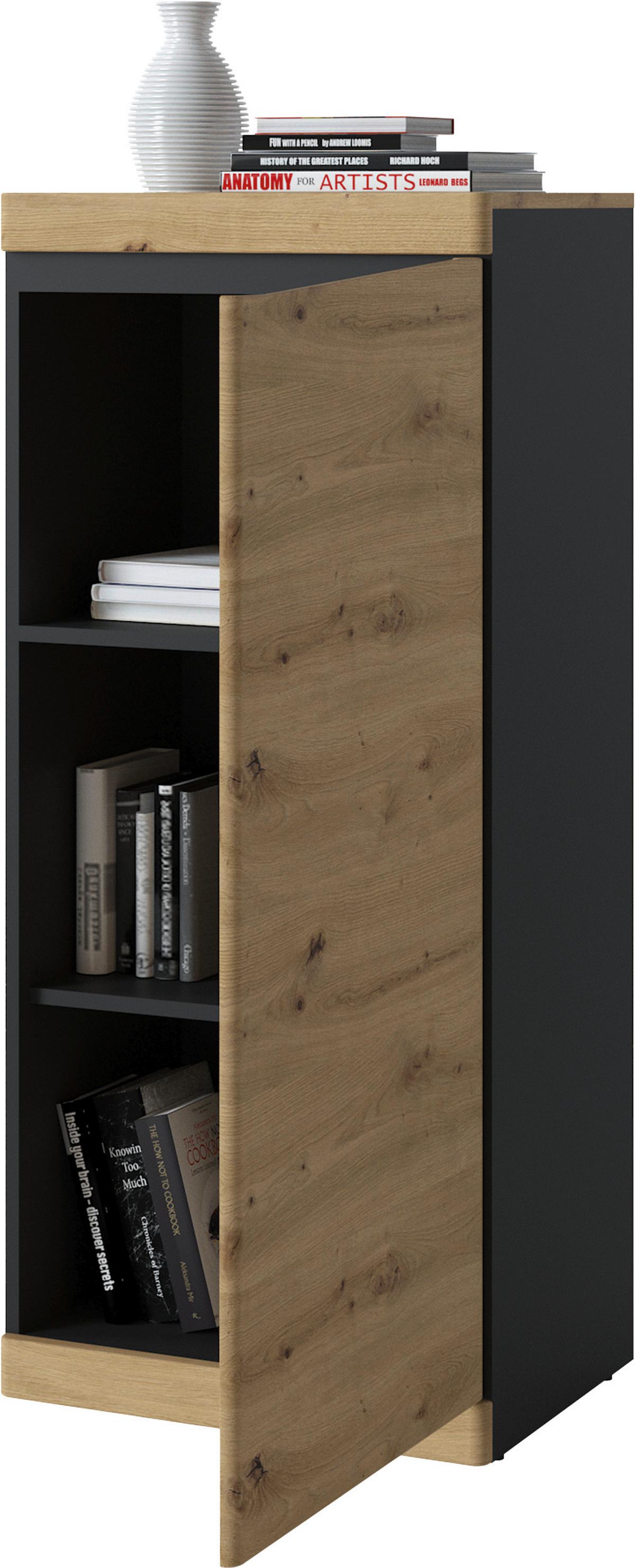 Comodă TURINO - stejar Artisan/antracit, Trend, material pe bază de lemn (54/122,8/39,9cm) - Modern Living