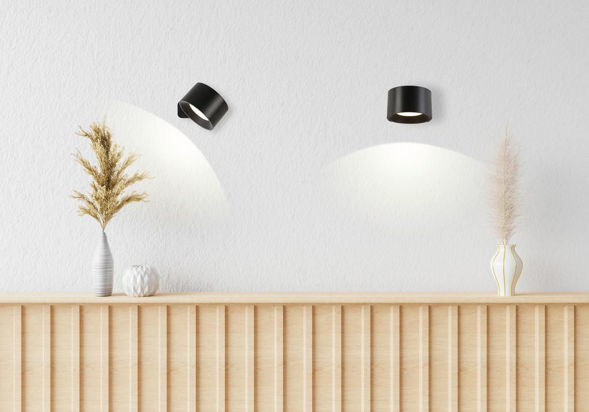 KINKIET AKUMULATOROWY SPOT *SBN* - czarny, Basics, tworzywo sztuczne/metal (9,2/8/4,5cm) - Novel