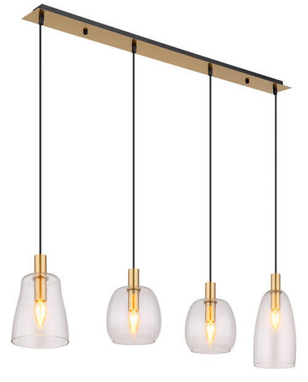 Svjetiljka Viseća 15789-4hm - boje mjeda, Konvencionalno, staklo/metal (107/16/120cm) - Globo