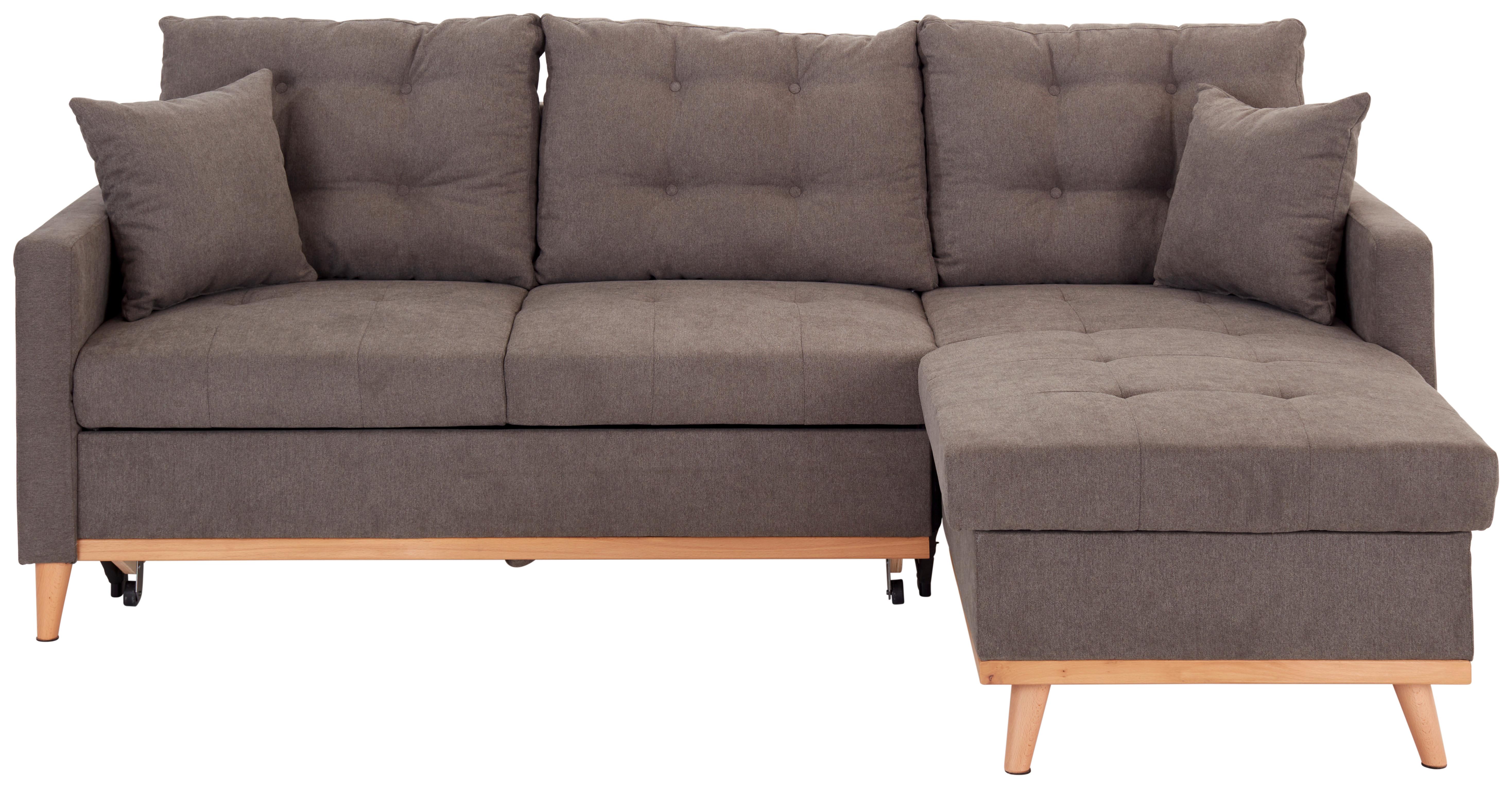 Sedežna Garnitura Kring, Siva, Z Ležiščem - siva, Basics, tekstil (212/72/150cm) - MID.YOU