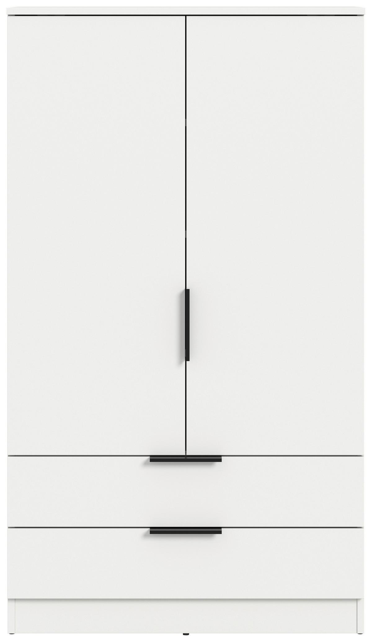 Drehtürenschrank KOPENHAGEN Weiß - Schwarz/Weiß, MODERN, Holzwerkstoff/Kunststoff (80/140/37cm) - Livetastic